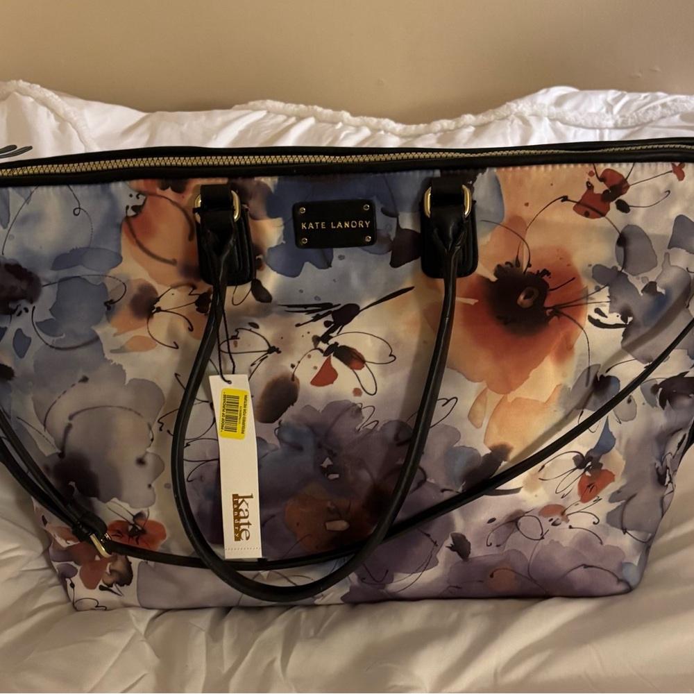 Kate Landry Floral Tote with Black Accents